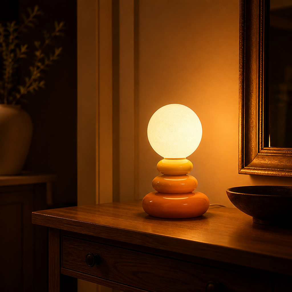Scandinavian Stacked Stone LED Table Lamp