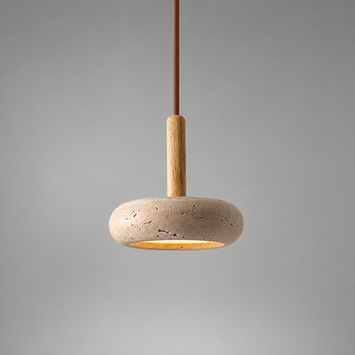 Scandinavian Stone & Wood LED Pendant Light