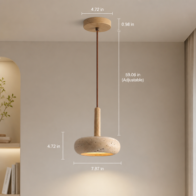 Scandinavian Stone & Wood LED Pendant Light
