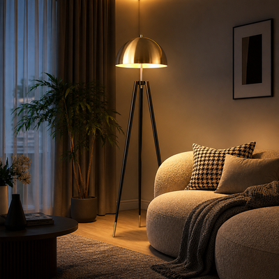 Scandinavian Tripod Mushroom Floor Lamp