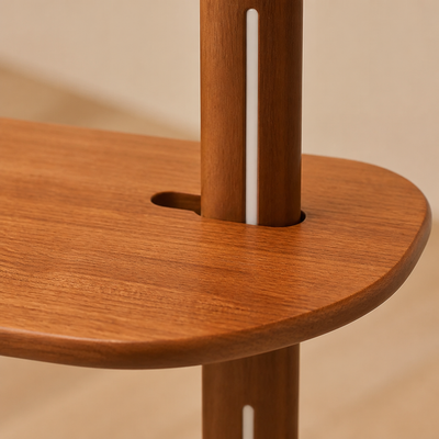 Scandinavian Walnut LED Coffee Table Floor Lamp