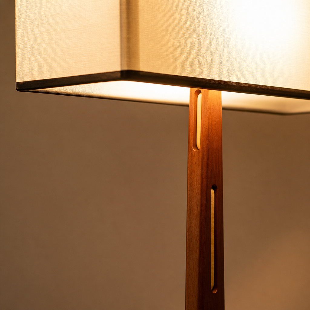 Scandinavian Walnut LED Coffee Table Floor Lamp
