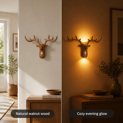 Scandinavian Walnut LED Deer Night Light