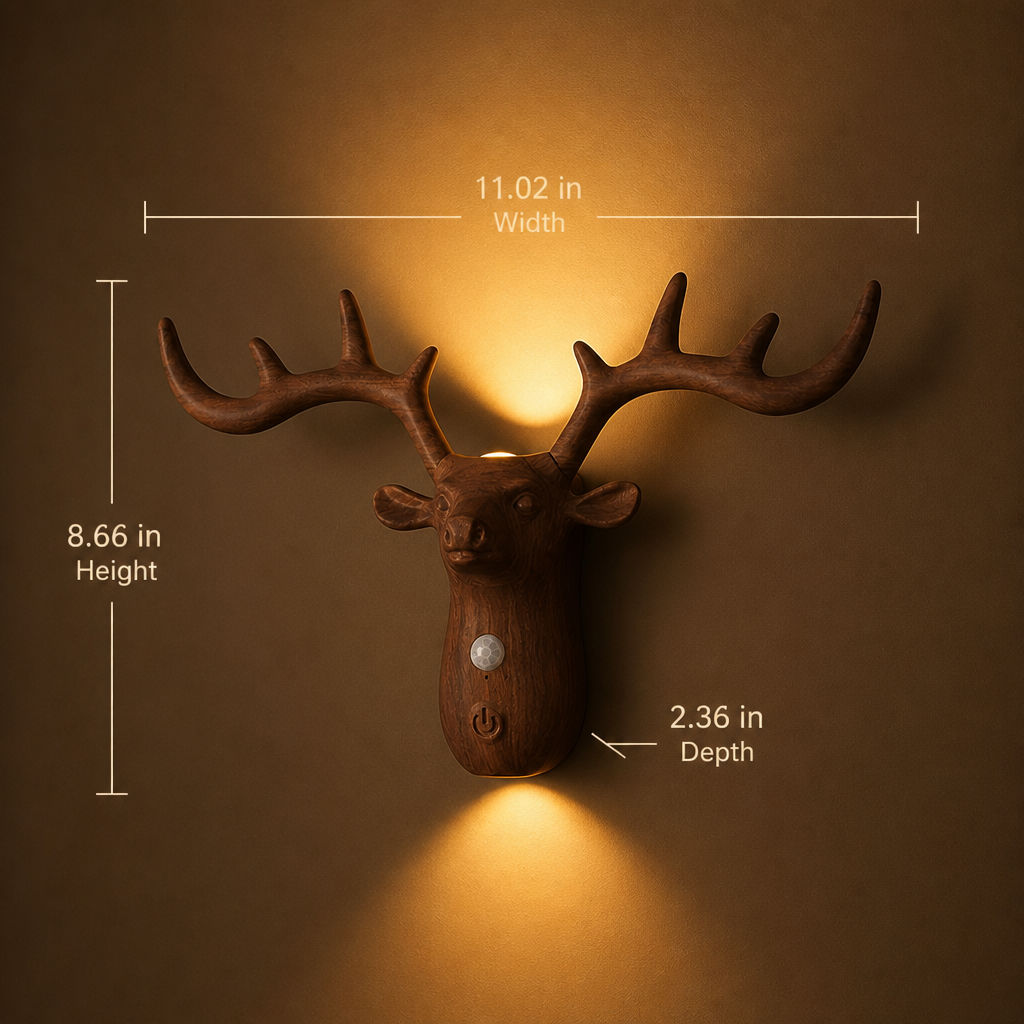 Scandinavian Walnut LED Deer Night Light