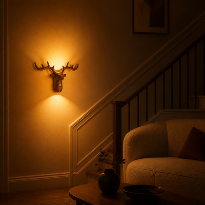 Scandinavian Walnut LED Deer Night Light