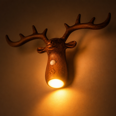 Scandinavian Walnut LED Deer Night Light
