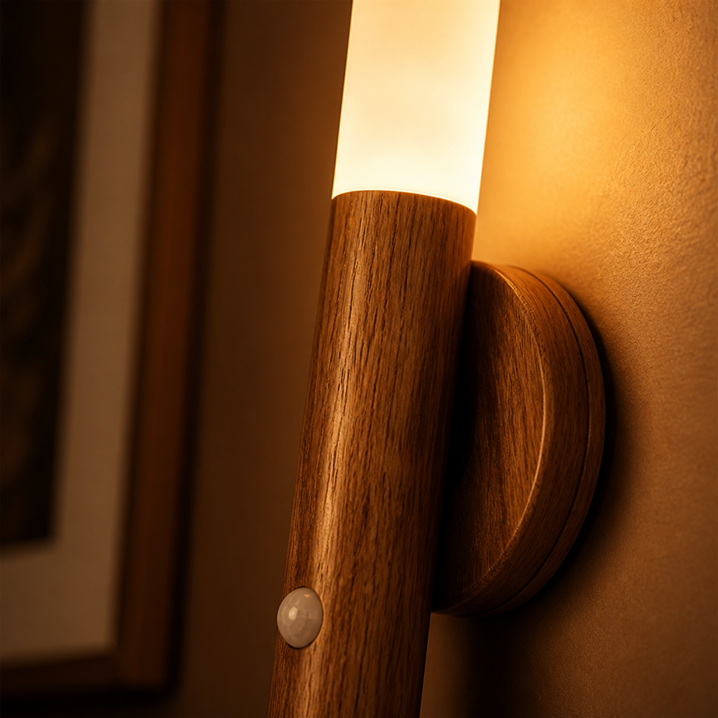 Scandinavian Walnut LED Magnetic Wall Sconce