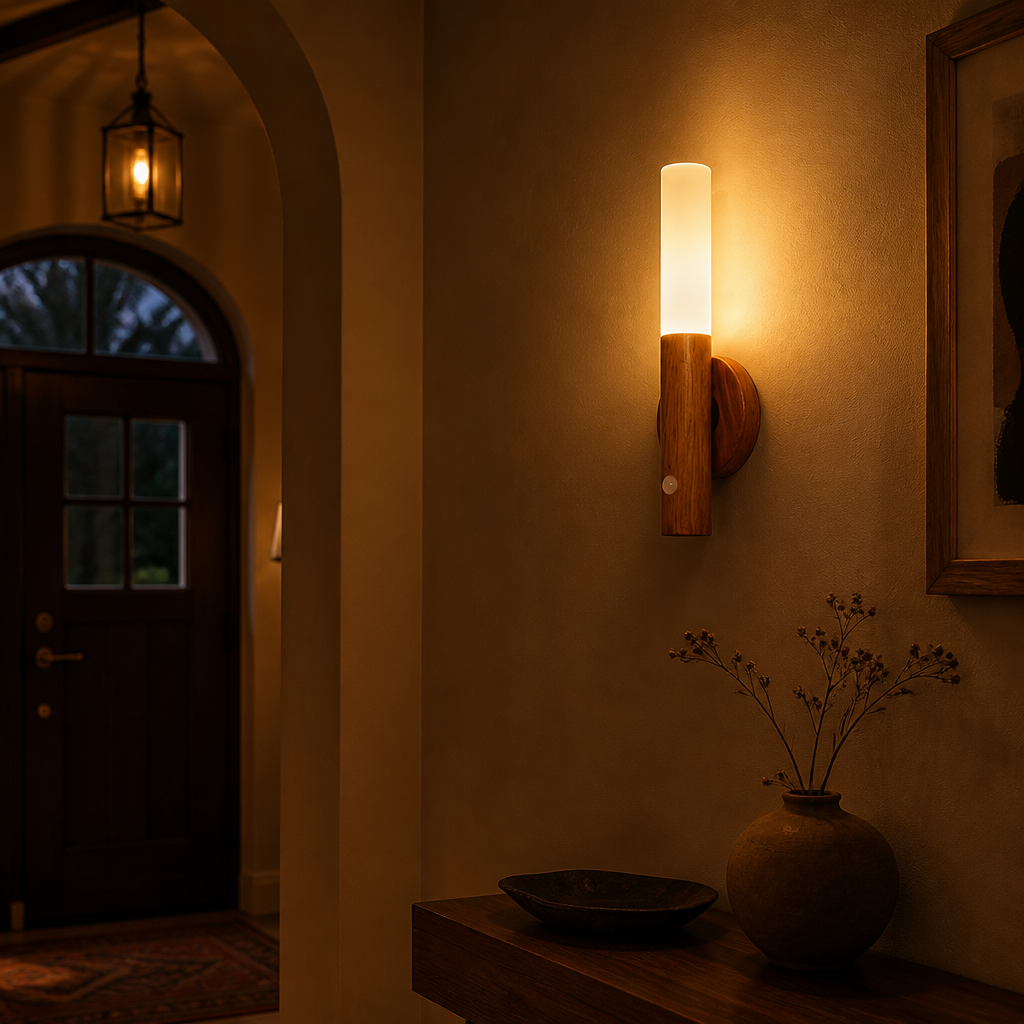 Scandinavian Walnut LED Magnetic Wall Sconce