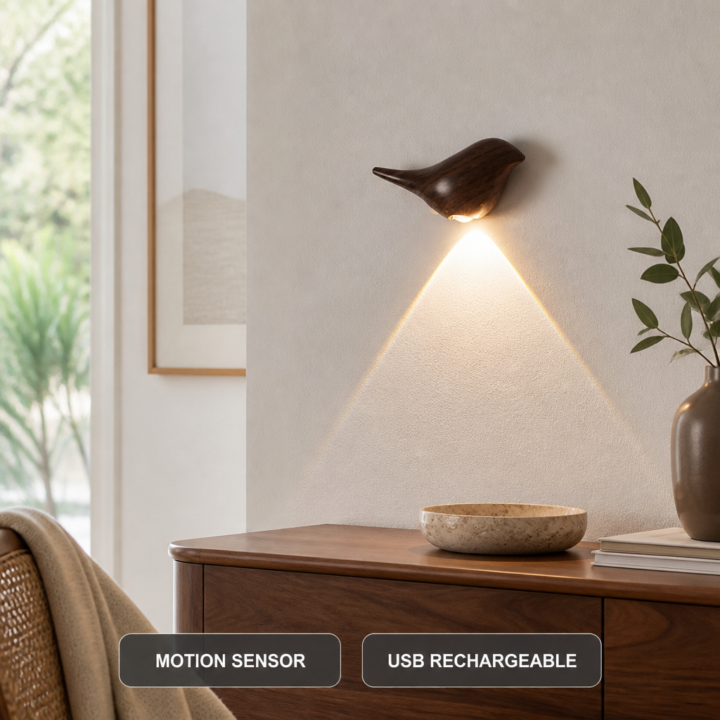 Scandinavian Walnut LED Motion Sensor Night Light