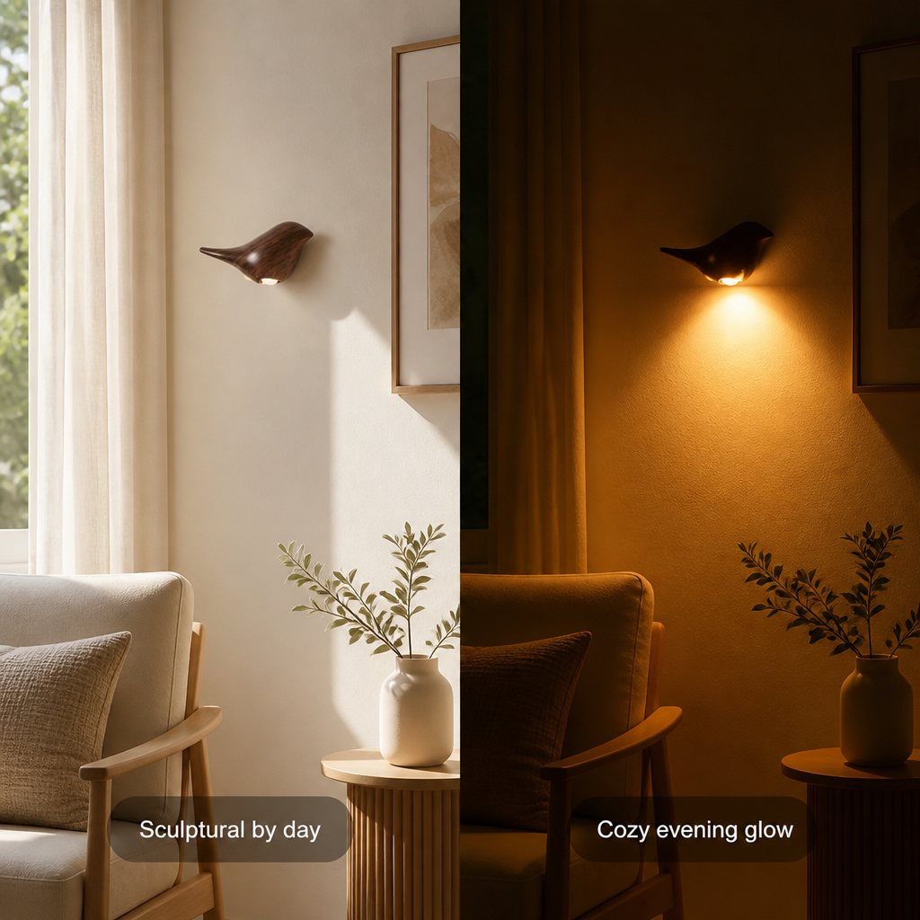 Scandinavian Walnut LED Motion Sensor Night Light