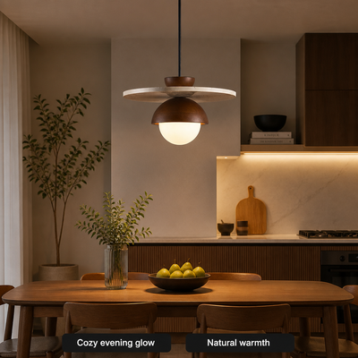 Scandinavian Walnut LED Pendant Light