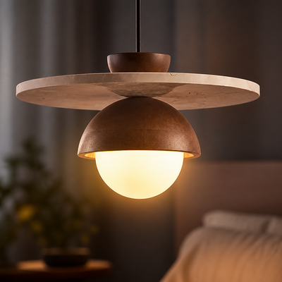 Scandinavian Walnut LED Pendant Light