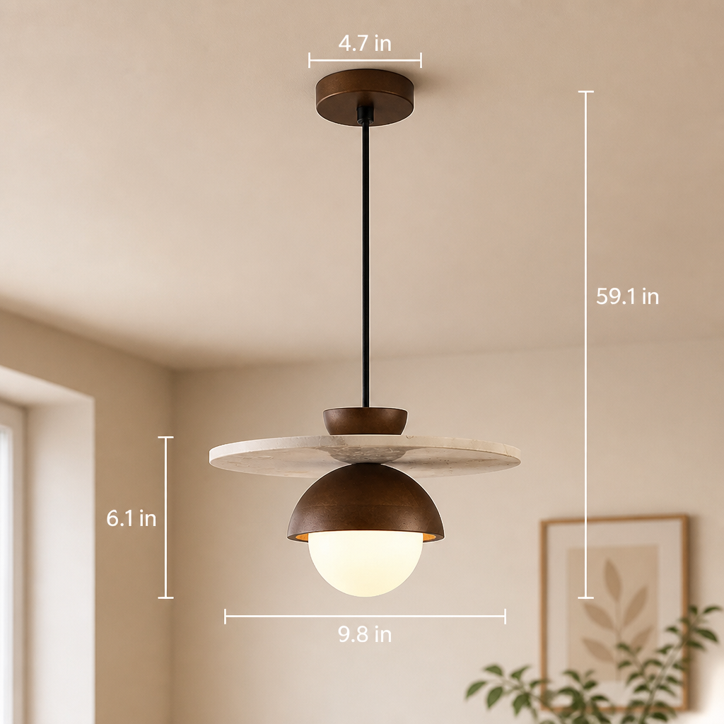 Scandinavian Walnut LED Pendant Light