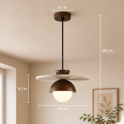 Scandinavian Walnut LED Pendant Light