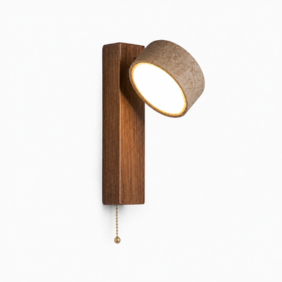 Scandinavian Walnut LED Rotatable Head Wall Sconce