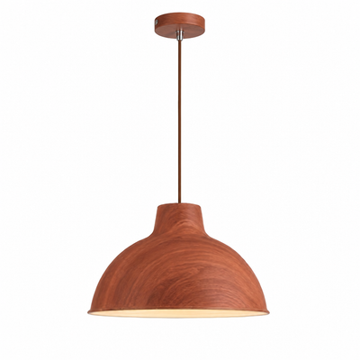 Scandinavian Walnut Wood Semi-Circular Pendant Light