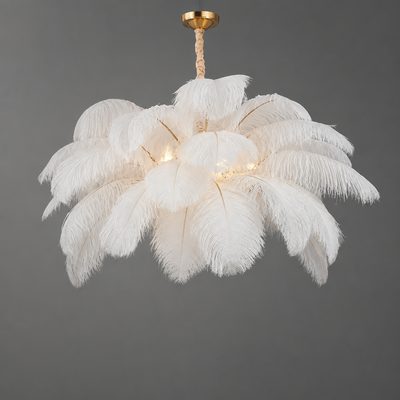 Scandinavian White Feather Pendant Light