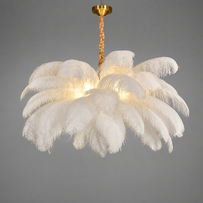 Scandinavian White Feather Pendant Light
