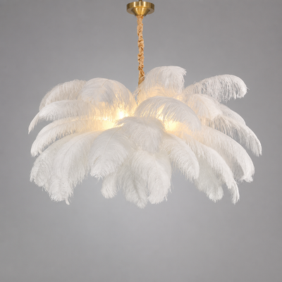 Scandinavian White Feather Pendant Light