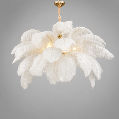 Scandinavian White Feather Pendant Light