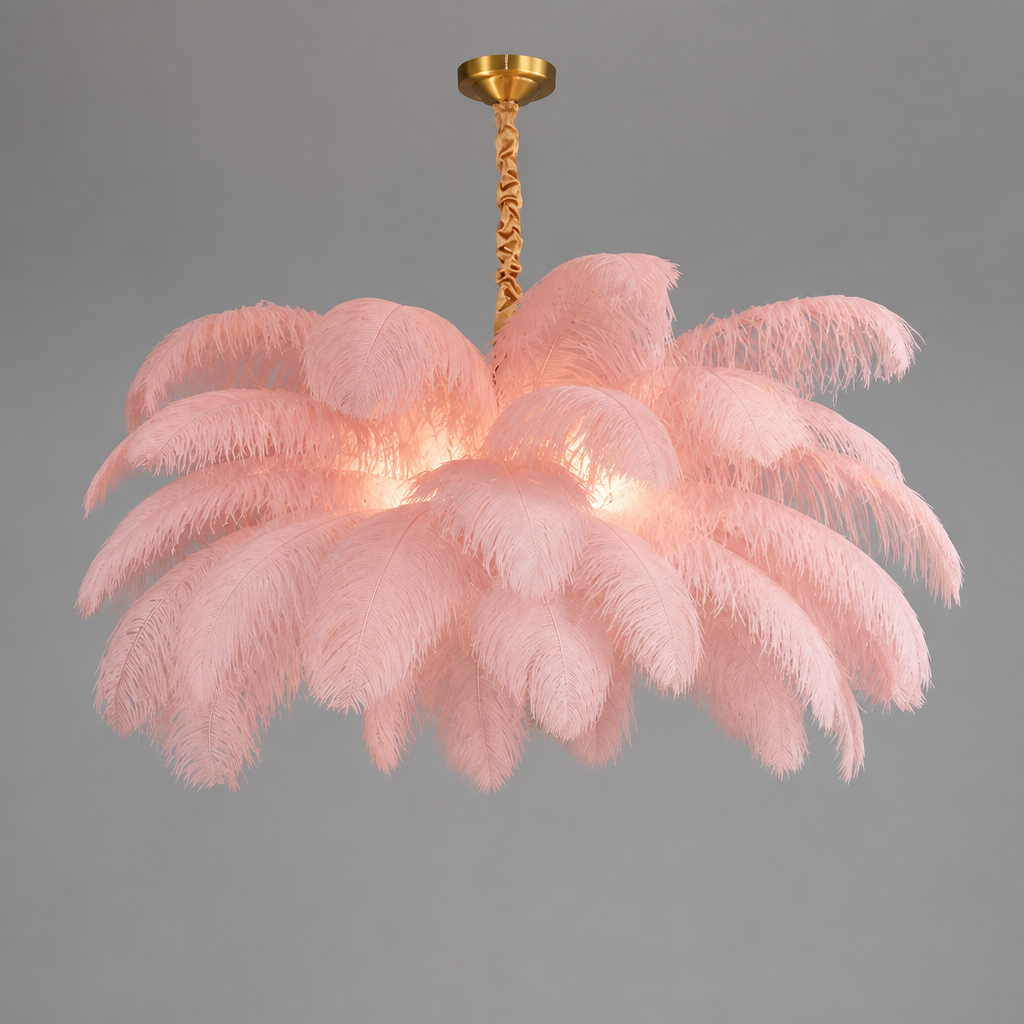 Scandinavian White Feather Pendant Light