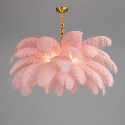 Scandinavian White Feather Pendant Light