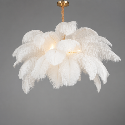 Scandinavian White Feather Pendant Light
