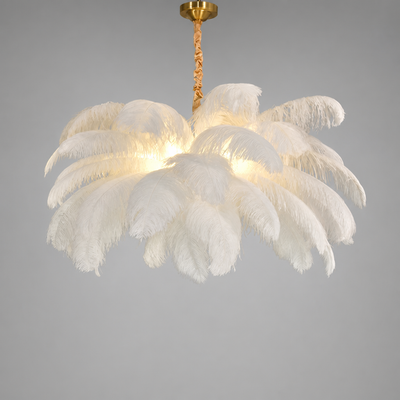 Scandinavian White LED Feather Pendant Light