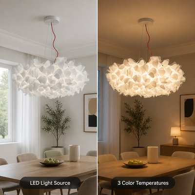 Scandinavian White LED Flower Petal Pendant Light