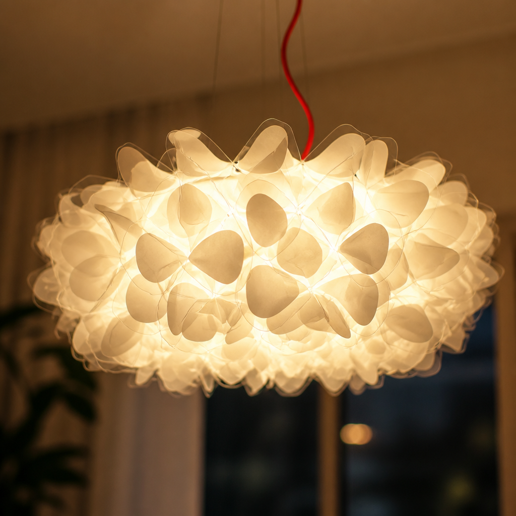 Scandinavian White LED Flower Petal Pendant Light