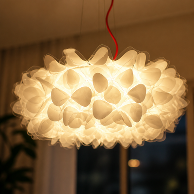 Scandinavian White LED Flower Petal Pendant Light
