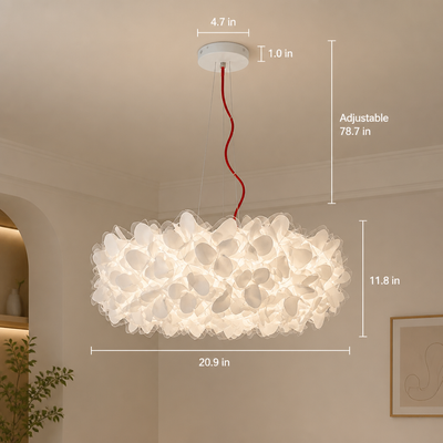 Scandinavian White LED Flower Petal Pendant Light