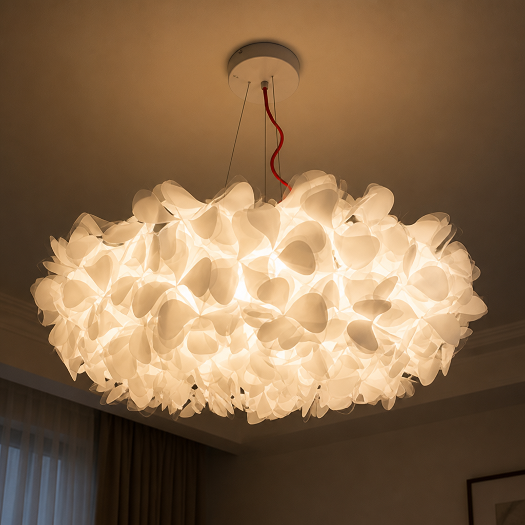 Scandinavian White LED Flower Petal Pendant Light