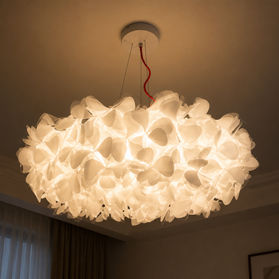 Scandinavian White LED Flower Petal Pendant Light