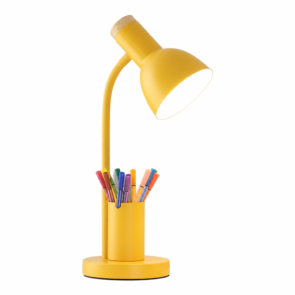 Scandinavian White LED Pen Holder Table Lamp