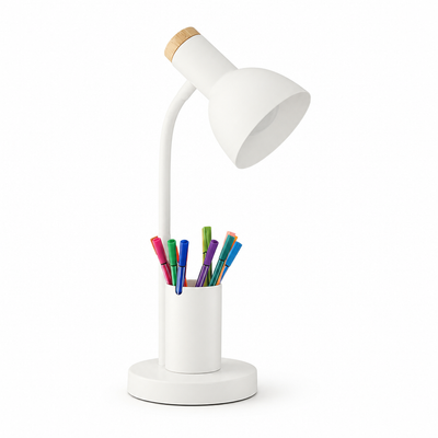 Scandinavian White LED Pen Holder Table Lamp