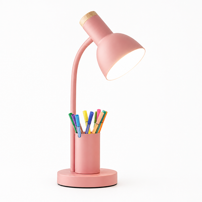 Scandinavian White LED Pen Holder Table Lamp