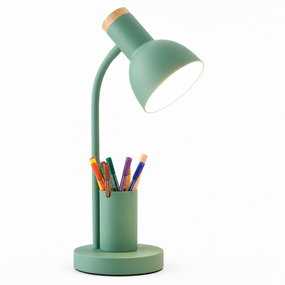 Scandinavian White LED Pen Holder Table Lamp