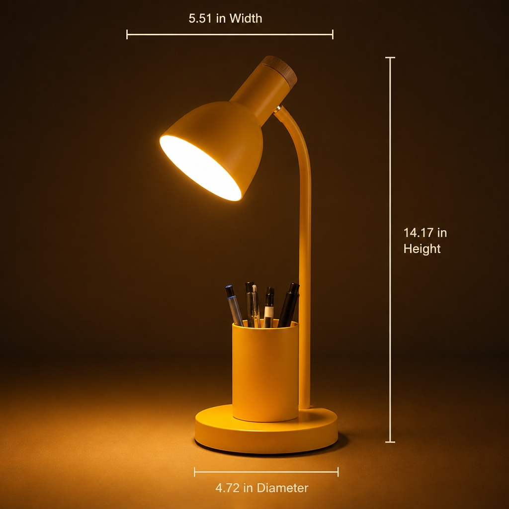 Scandinavian White LED Pen Holder Table Lamp