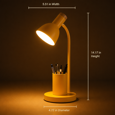 Scandinavian White LED Pen Holder Table Lamp