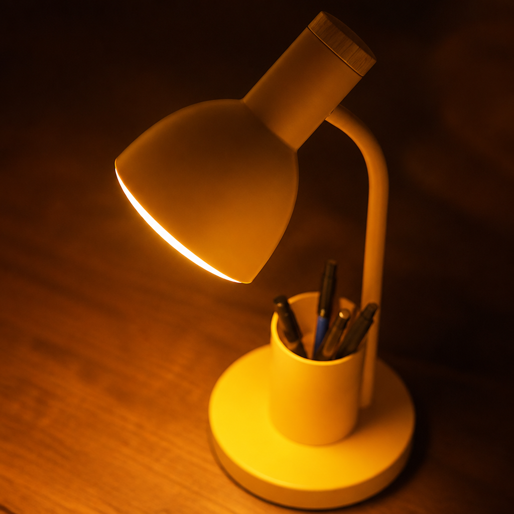 Scandinavian White LED Pen Holder Table Lamp