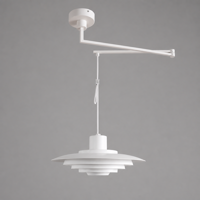 Scandinavian White & Silver Adjustable Pendant Light
