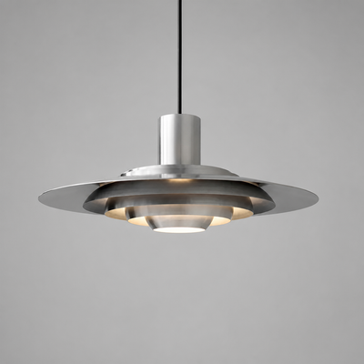 Scandinavian White & Silver Adjustable Pendant Light
