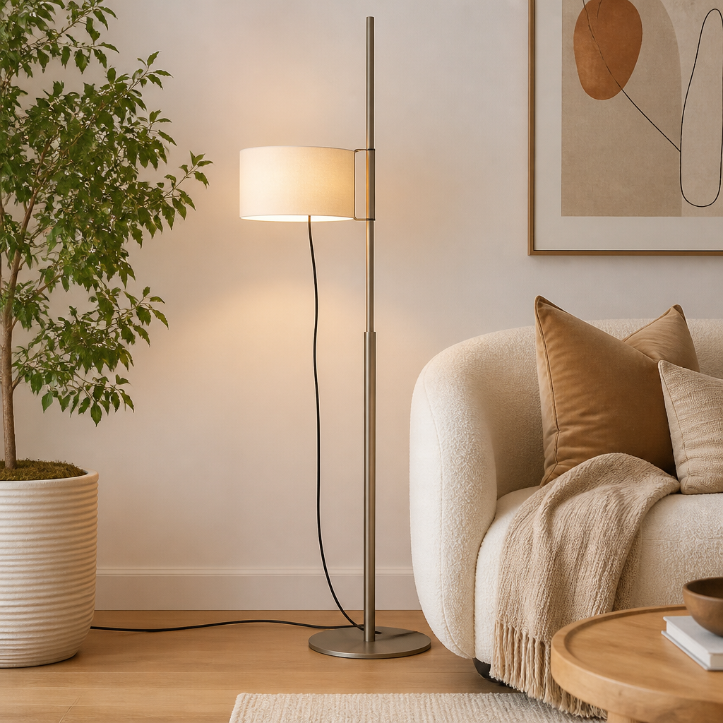 Scandinavian Wood Adjustable Arm Floor Lamp