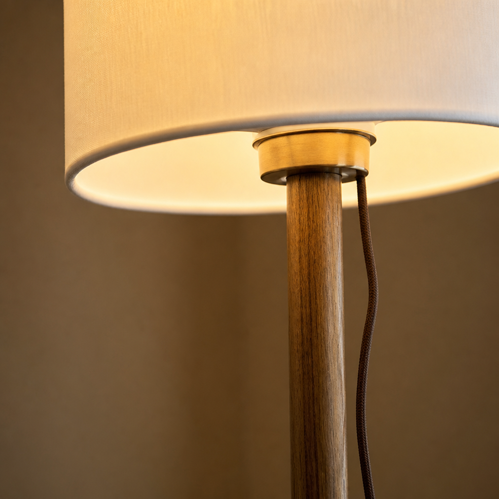 Scandinavian Wood Adjustable Arm Floor Lamp