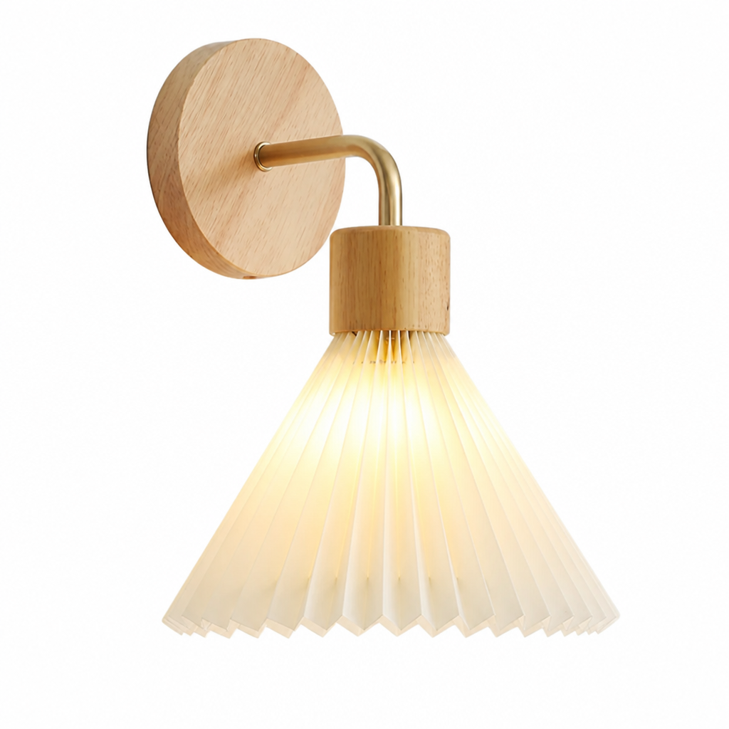 Scandinavian Wood & Fabric Wall Sconce