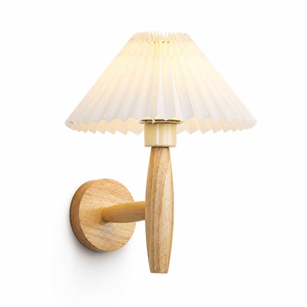 Scandinavian Wood & Fabric Wall Sconce