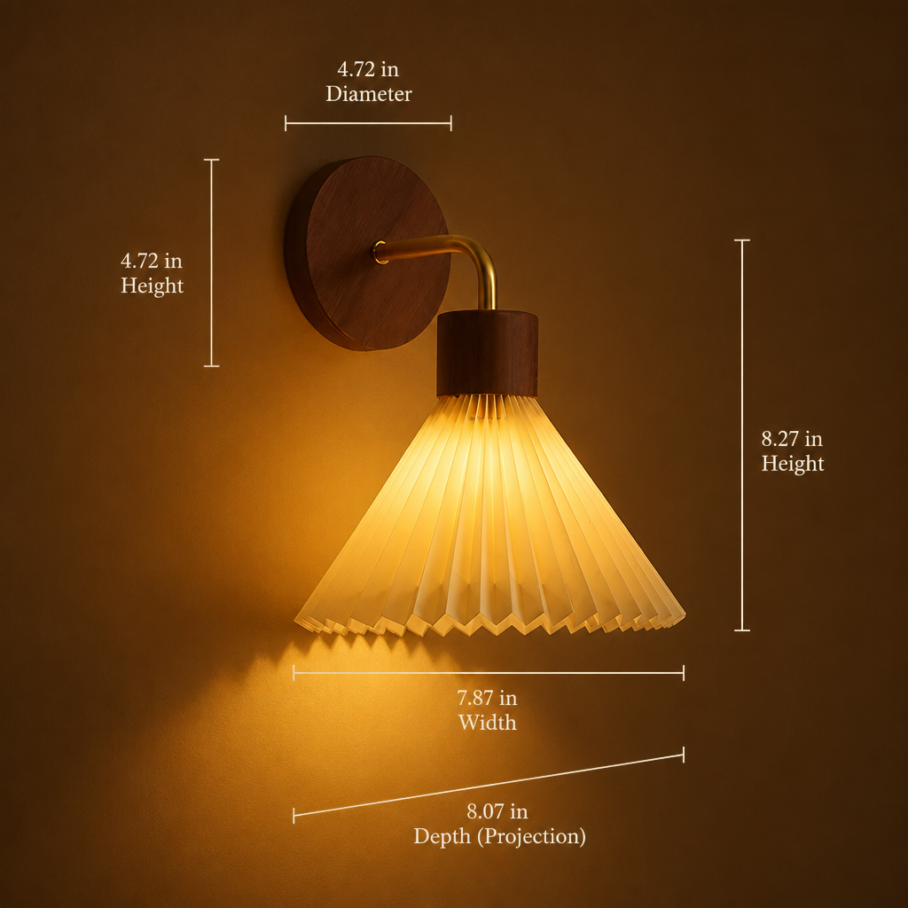 Scandinavian Wood & Fabric Wall Sconce