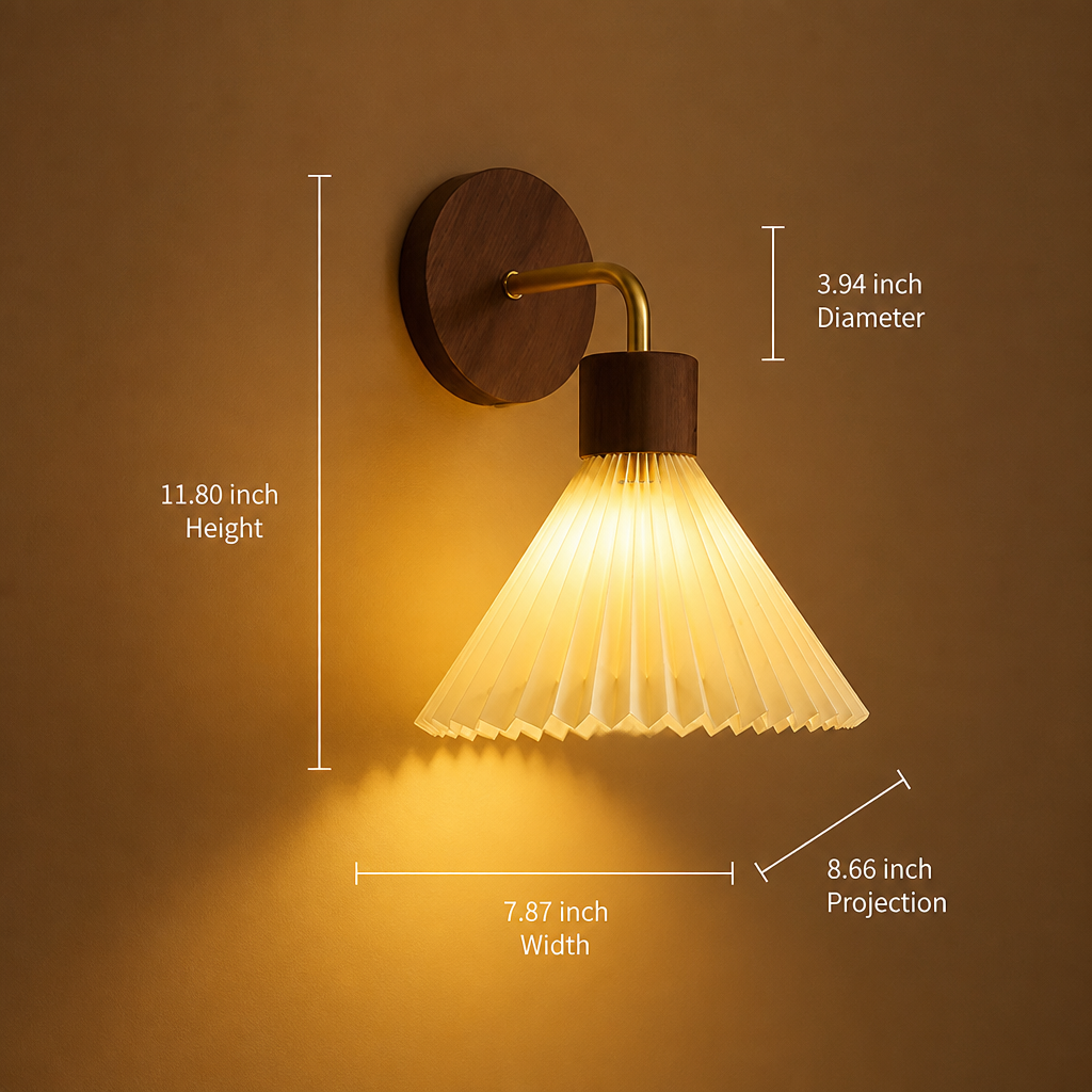 Scandinavian Wood & Fabric Wall Sconce