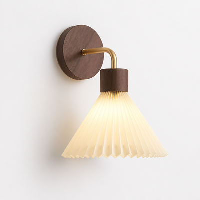 Scandinavian Wood & Fabric Wall Sconce